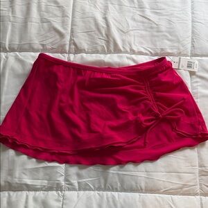 crown & ivy Hot Pink Swim Skirt with Side Tie